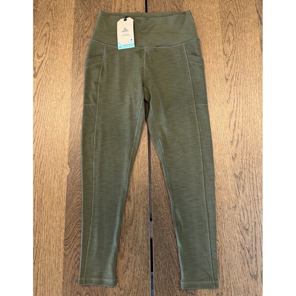 NWT Prana Becksa 7/8 Leggings Women’s Sz L Cargo Green Heather Pockets Hi Rise - Picture 1 of 11